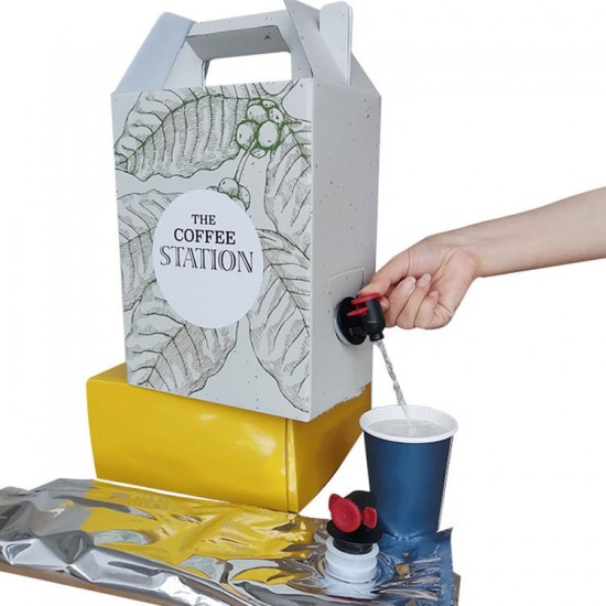 LIQUID DISPENSER BOX WITH HOLDER 